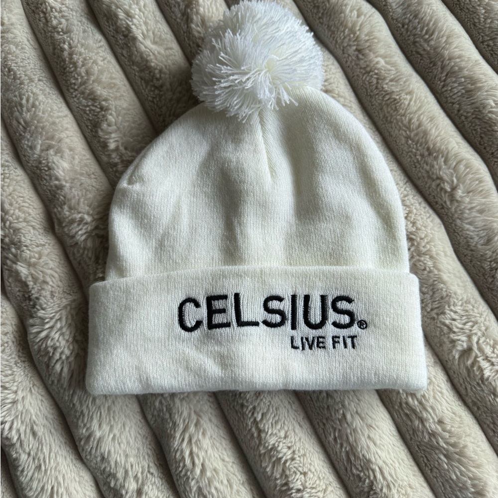 White Celsius Apres Pom-Pom Beanie